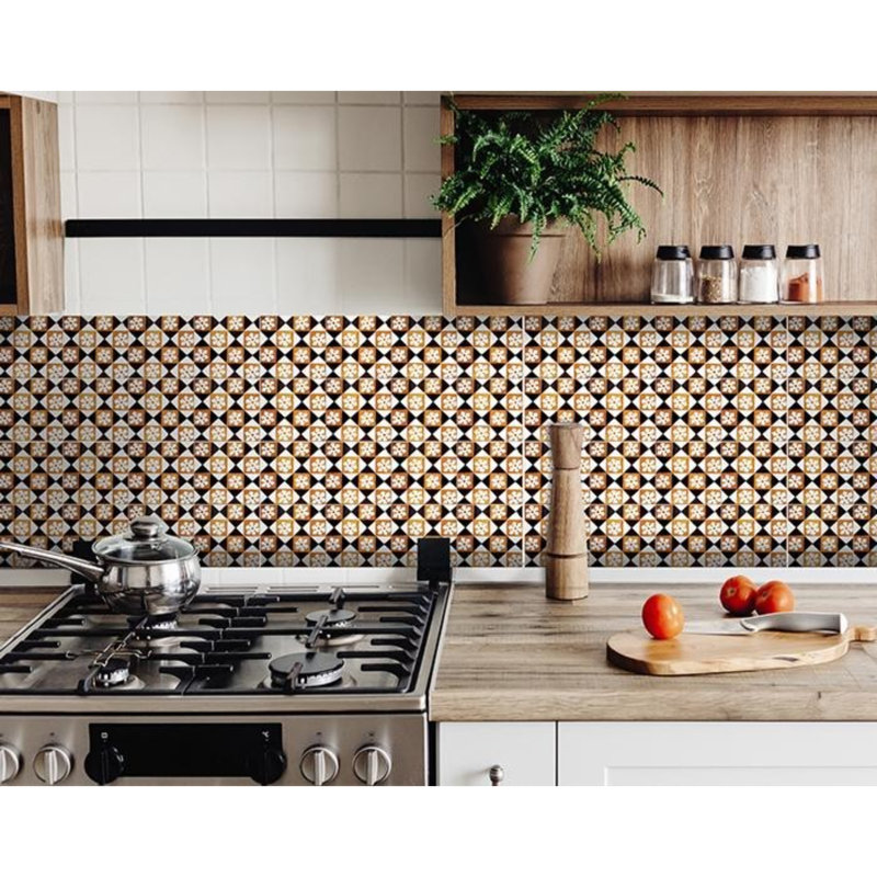 Adhésif décoratif carreaux, Blanc, 4 po x 4 po
