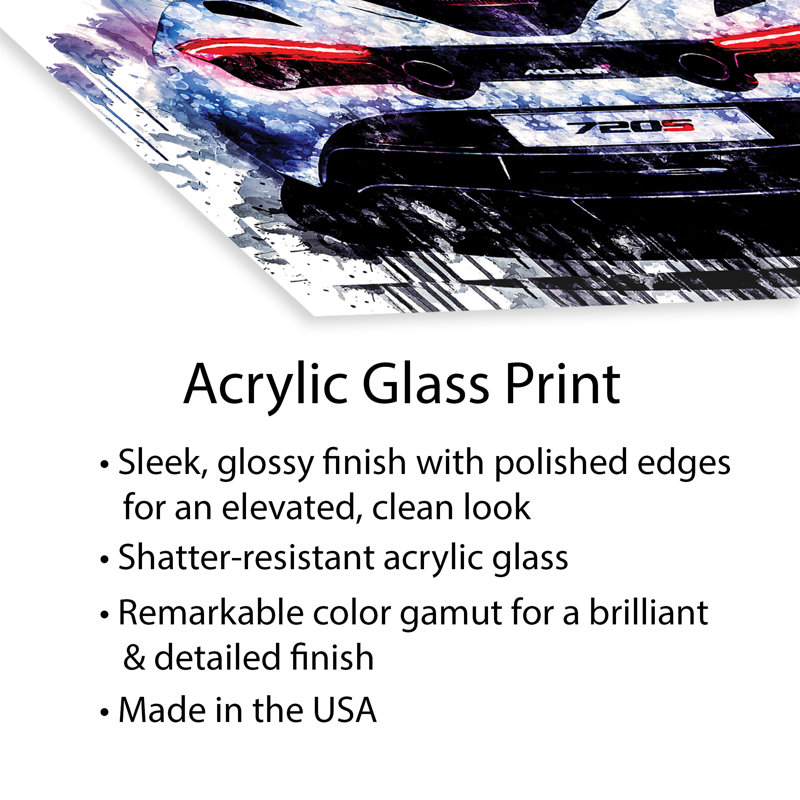 «Car 2017 McLaren 720s Coupe Cars Watercolor on Plastique / Acrylique» par Sissy Angelastro