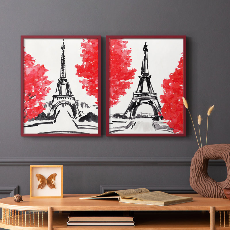 «Day in Paris I», reproduction encadrée de qualité supérieure - prête à être accrochée - aucun clou requis - aucun clou requis