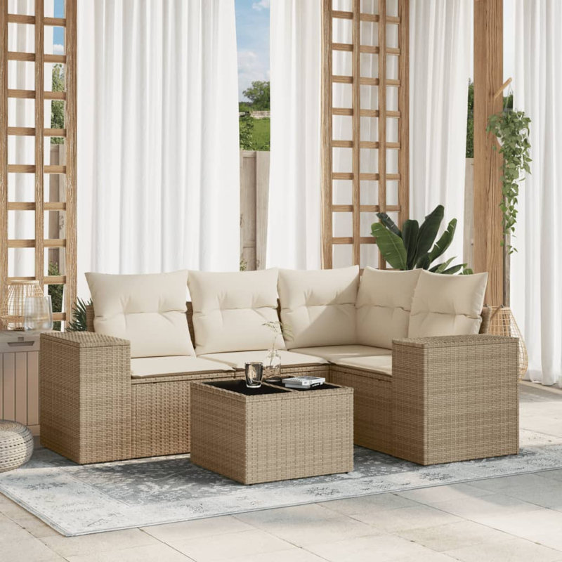 Ensemble de canapé de jardin Vidaxl beige, blanc crème