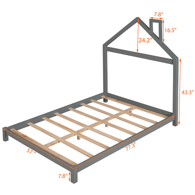 Loree Standard Bed by Isabelle & Max, Full/Double, Grey