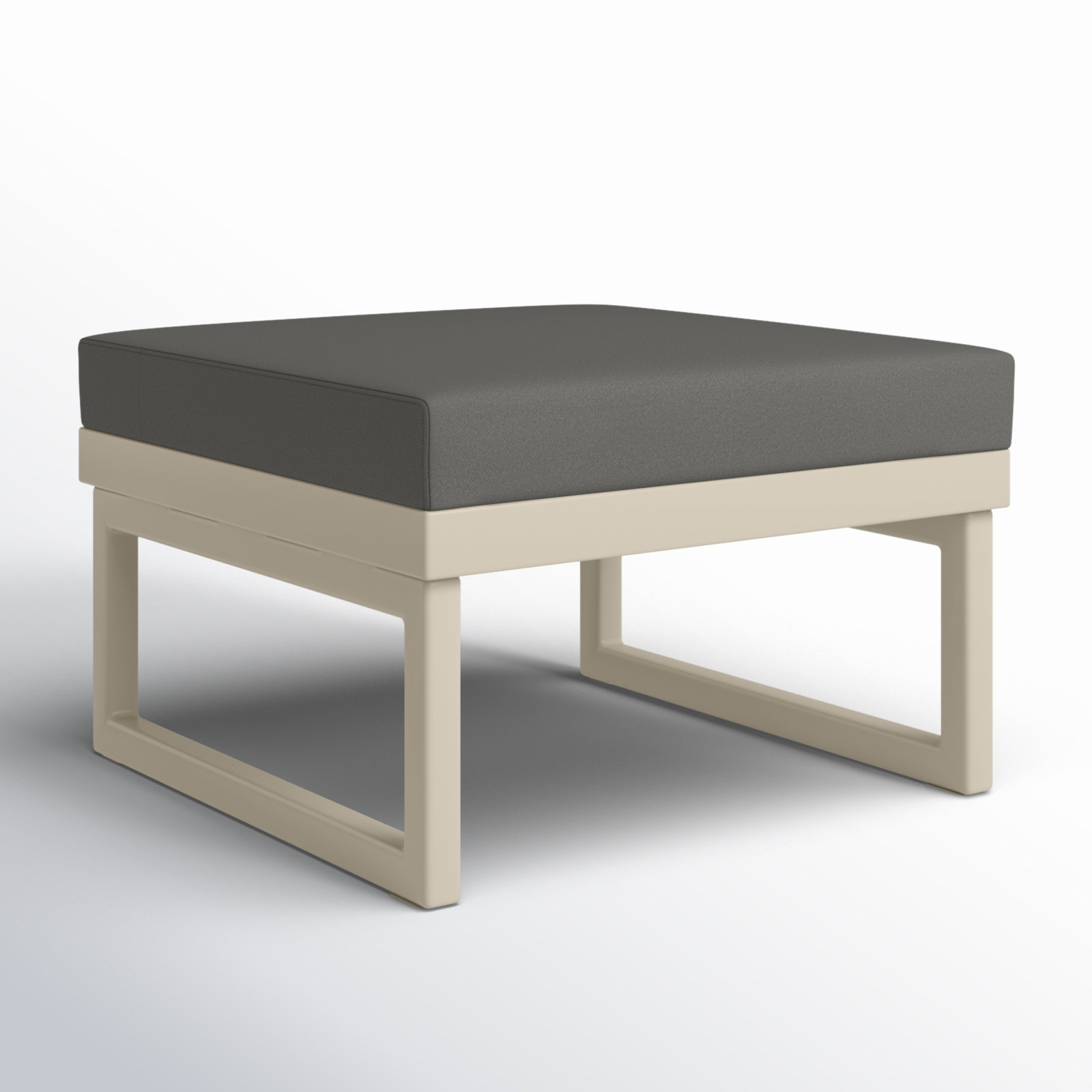Lane Upholstered Outdoor Ottoman with Cushion, Taupe, Charcoal