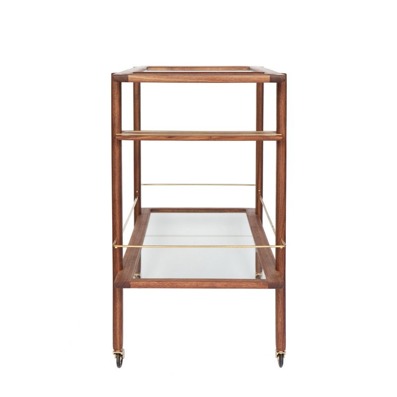 Bar Cart, Walnut/Brass