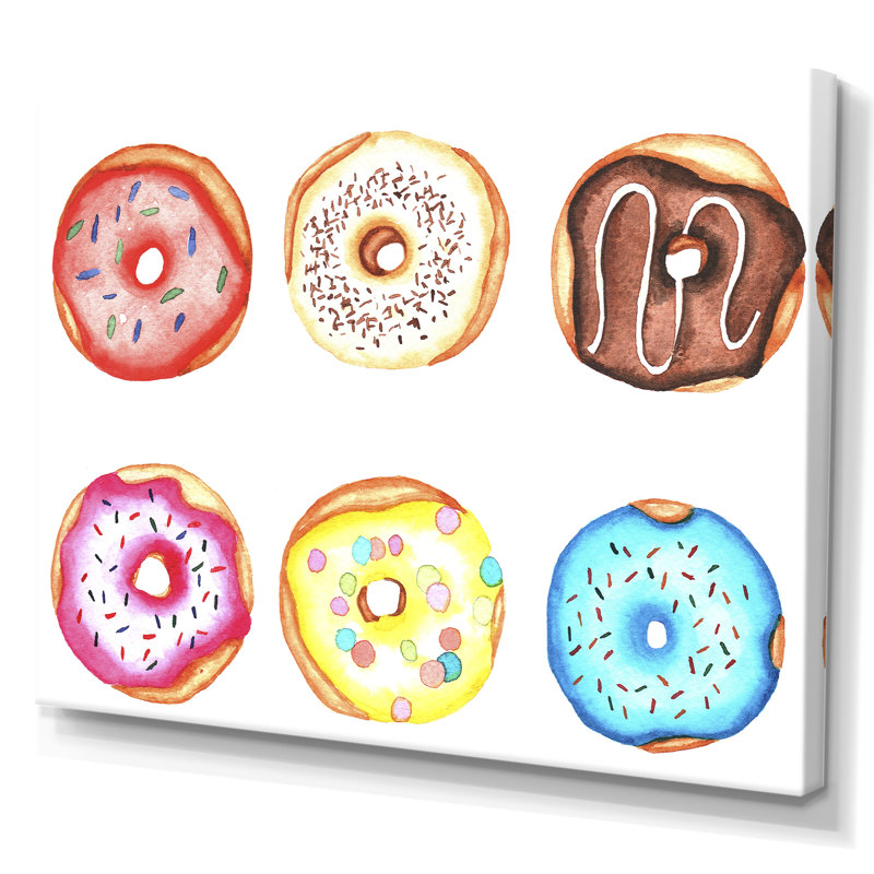 «Funny Donuts», reproduction sur toile, H 8 po x l 12 po x P 1 po, Toile tendue