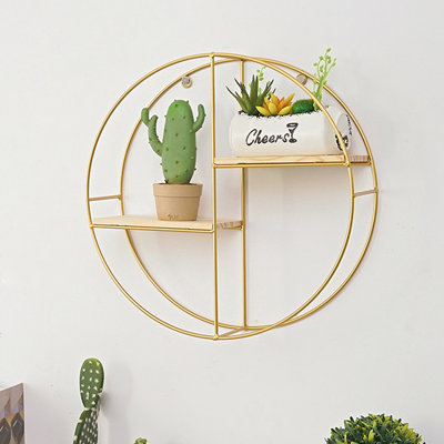 2 Piece Circle Metal Accent Shelf