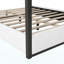 Grand lit plateforme à baldaquin avec tête de lit et structure en métal, blanc-825982466-825982513-825982473