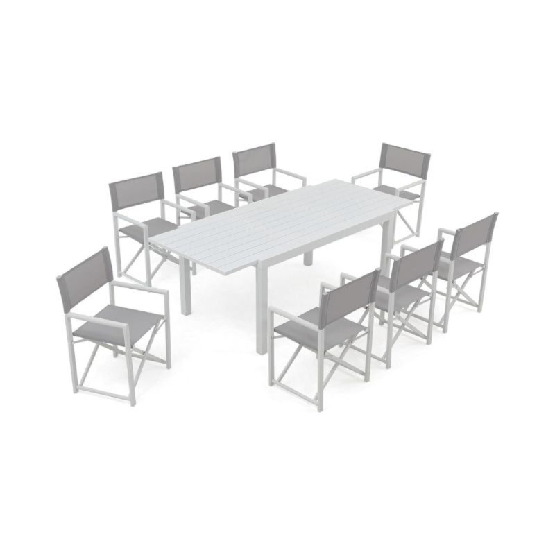 EXPANDABLE DINING TABLE WITH FOLDING CHAIRS