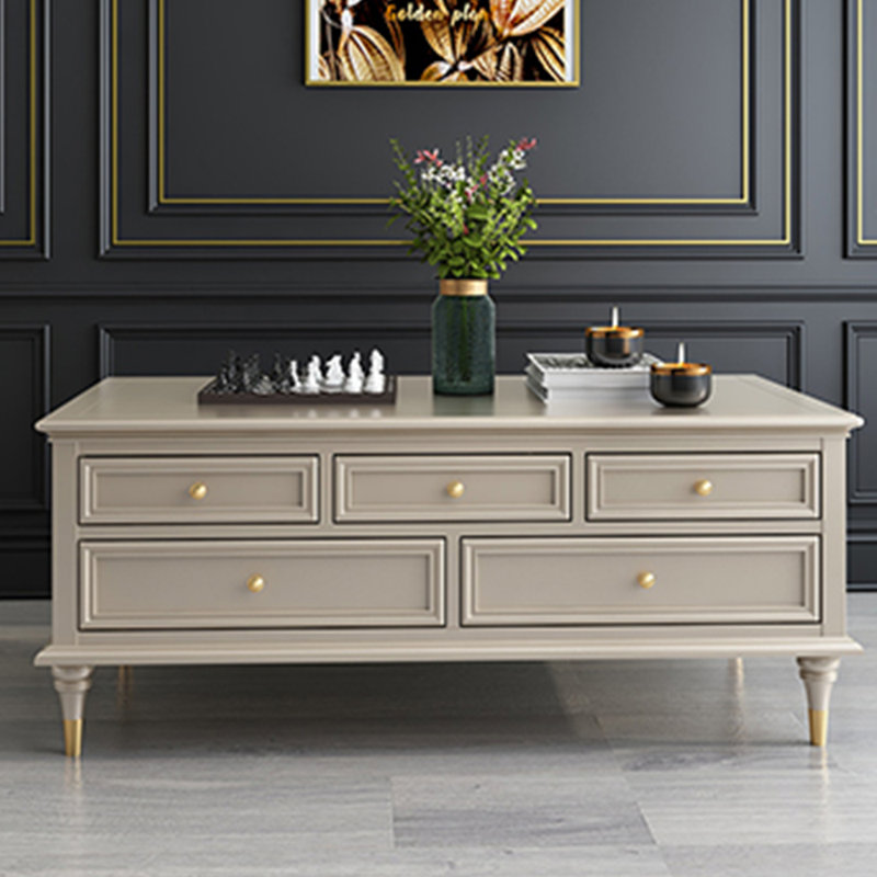 Table basse imperméable éco-peinte, H 20,47 po x L 55,11 po x l 29,52 po, Champagne
