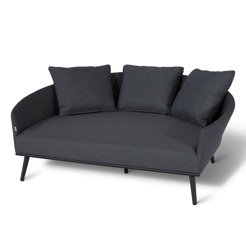 Faynett Outdoor Fabric Ark Daybed, Charcoal, Black