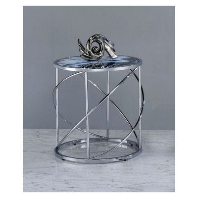 Lyda Blue Marble Print End Table