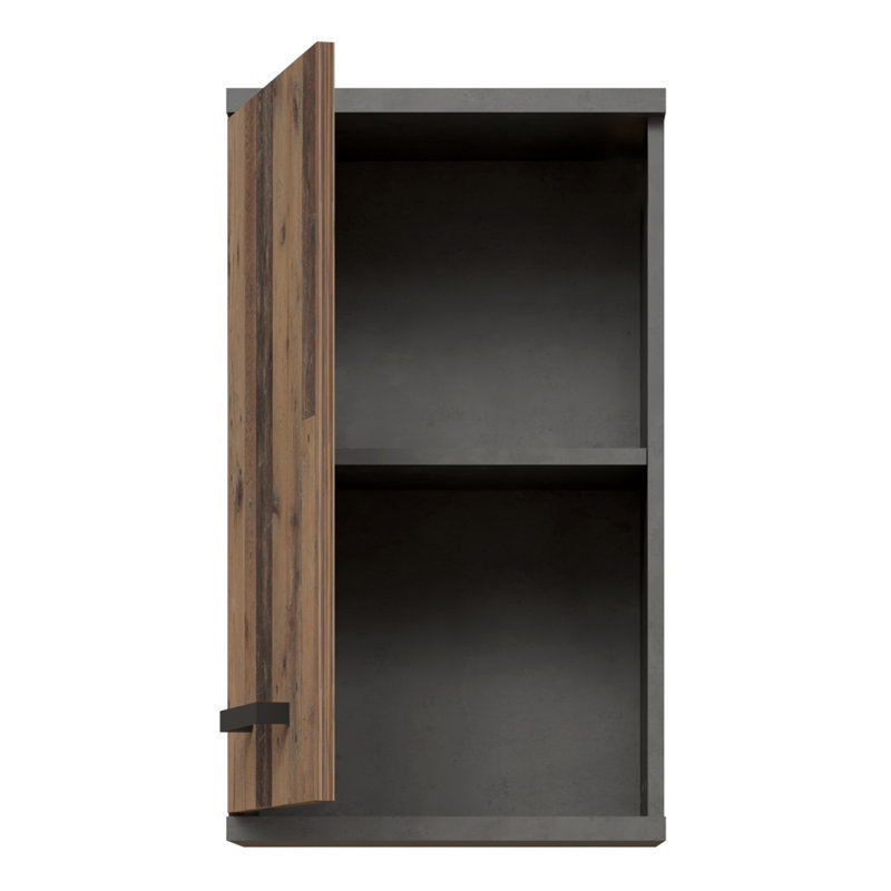 Catilin Plywood / Laminate Board Wall Mounted Required Bathroom Cabinet, Walnut/Dark Grey