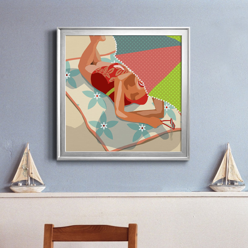 «Beach Beauty II», reproduction sur toile encadrée, Argent, H 30,5 po x l 30,5 po x P 1,5 po