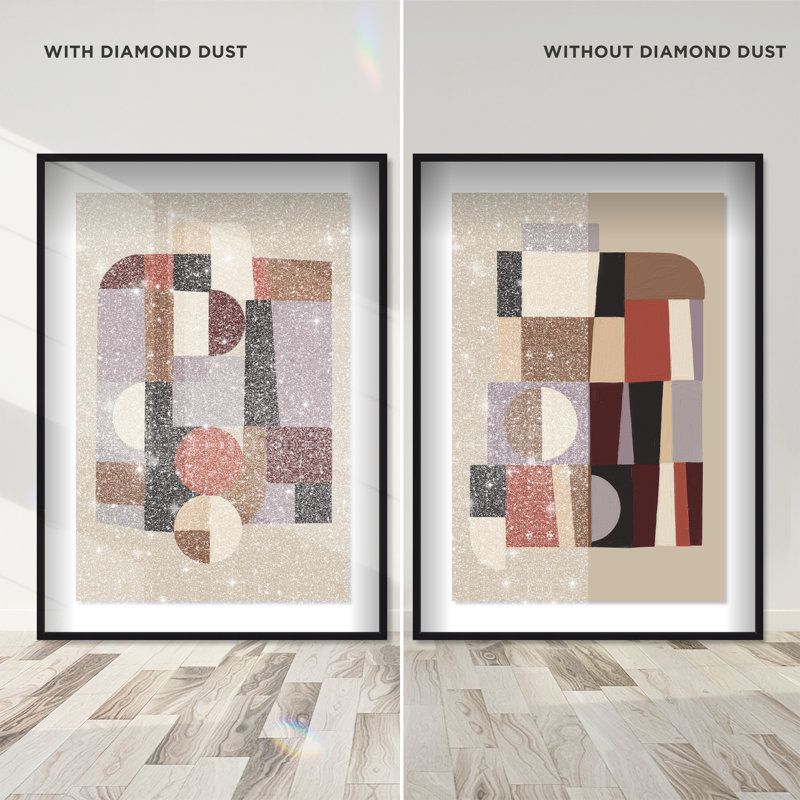 Berry Deco Set Shadowbox Abstract Print by Oliver Gal, Black Frame, 10 x 15, 31.5" H x 21.5" W, Black Shadowbox