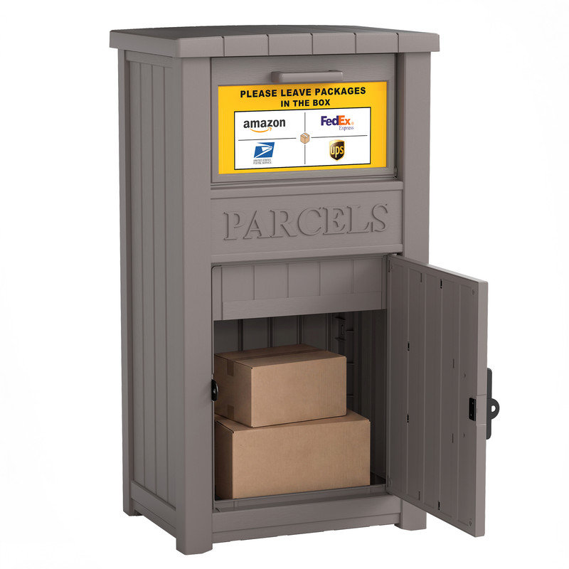 Boîte verrouillable verrouillable - Boîte de livraison en résine résistante aux intempéries pour porche, patio et bord de trottoir