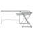 Techni Mobili L-Shaped Tempered Glass Top Computer Desk with Pull Out Keyboard Panel, Clear
