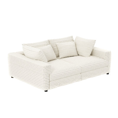 102.4 " Plush Corduroy 4-Seat Sofa,Modern Comfy Upholstered Sofa Cloud Couch,Deep Seat Couches With Soft Pillows,Convertible Deep Seat Sofa Lounge Chair