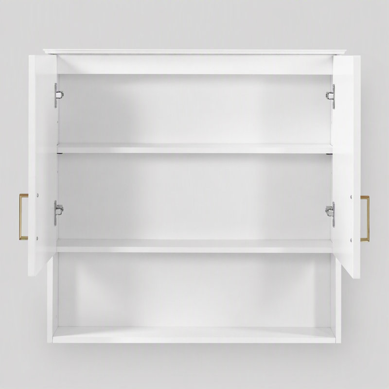 Armoire de salle de bain moderne de 76 cm (30 po) avec tablette réglable, armoire à pharmacie murale avec charnières à fermeture douce et design à étagères ouvertes