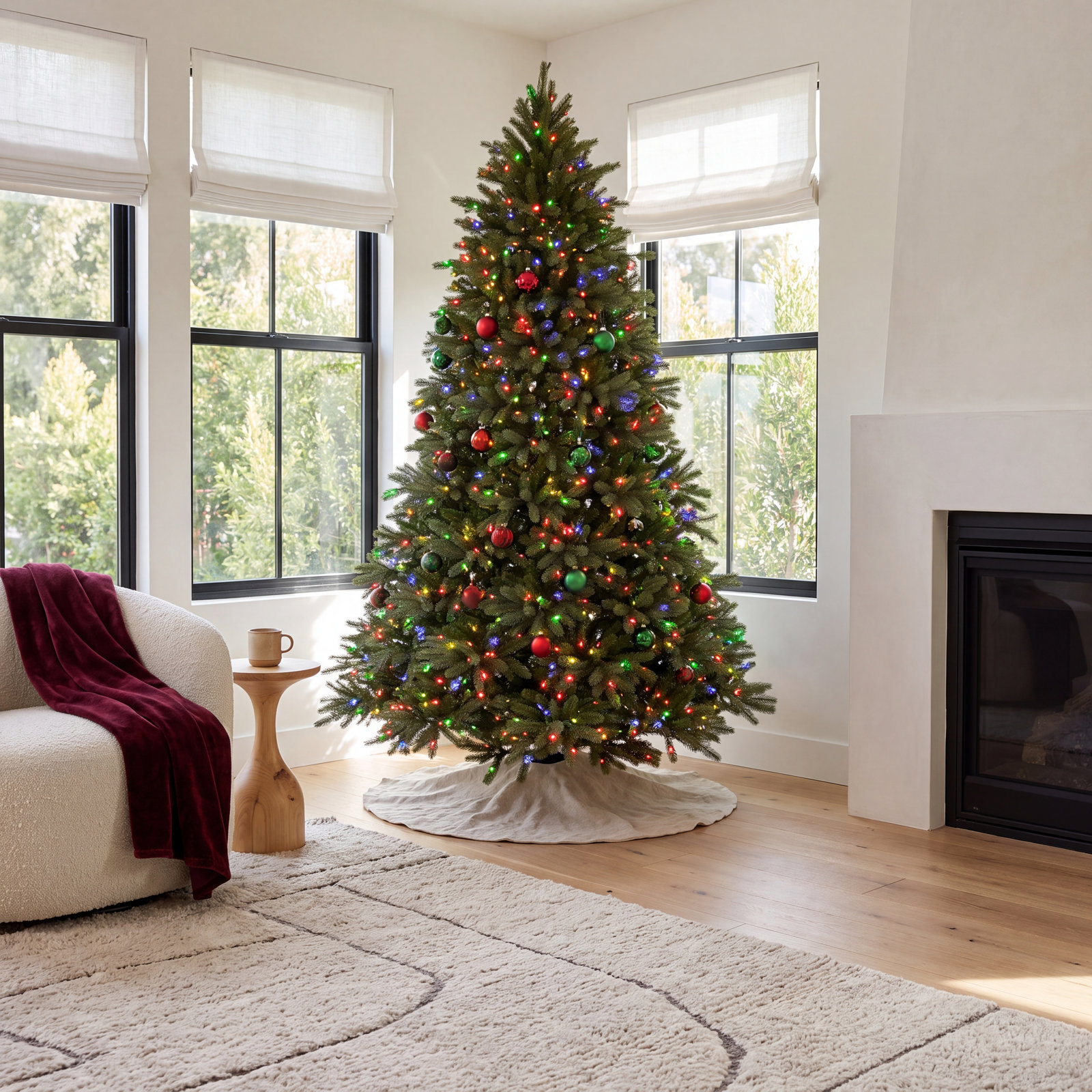Pre-Lit Fir Christmas Tree, 6.5' H