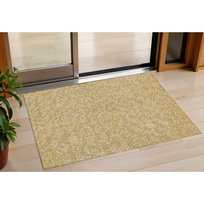 Tapis intérieur lavable à pois doré 3 pi x 5 pi