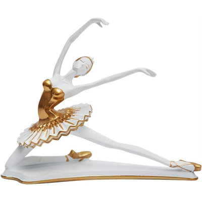 Ballerina Figurine Statue Dancer Sculpture Modern Yoga Decor Polyresin 8.3Inch