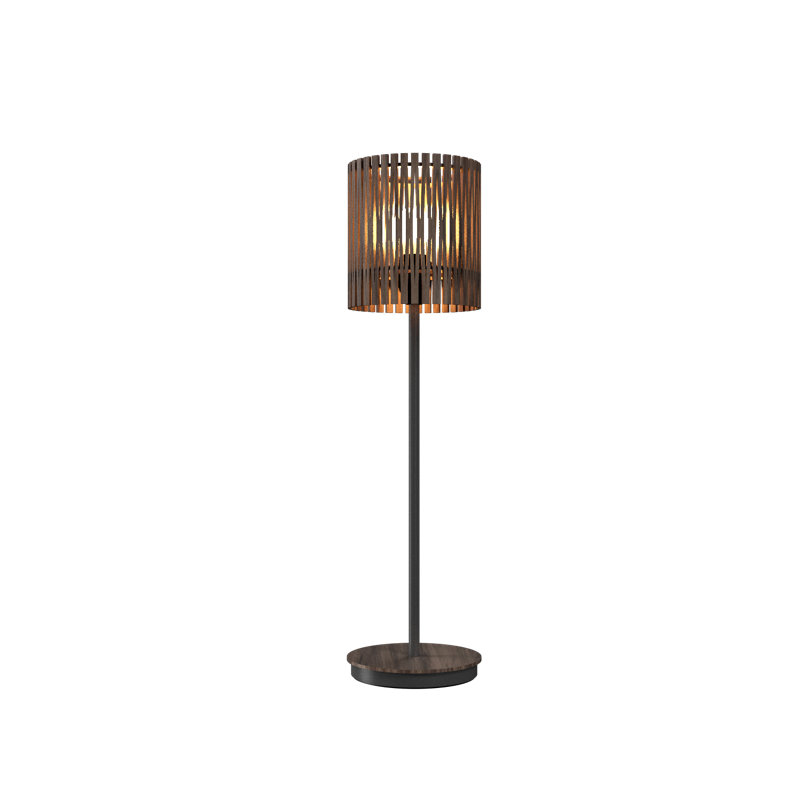 Lampe de table en panneau de fibres à densité moyenne Living Hinges, Noyer noir, H 29,92 po x l 7,9 po x P 7,9 po