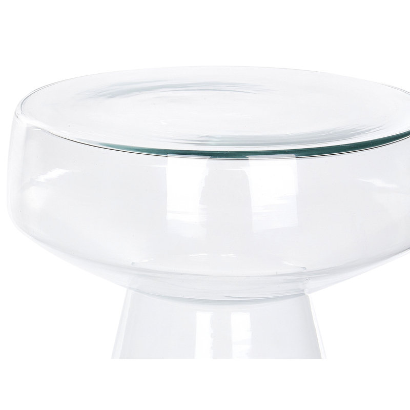 Moneer Glass Top Pedestal Side Table Set, Clear