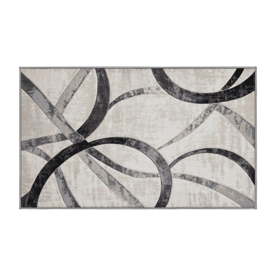 Machine Washable Gray Area Rug