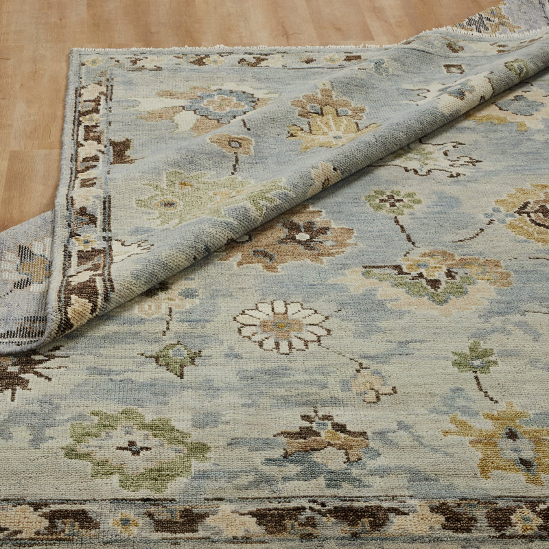 Oushara Hand Knotted Wool Oriental Area Rug, Rectangle 4' x 6'