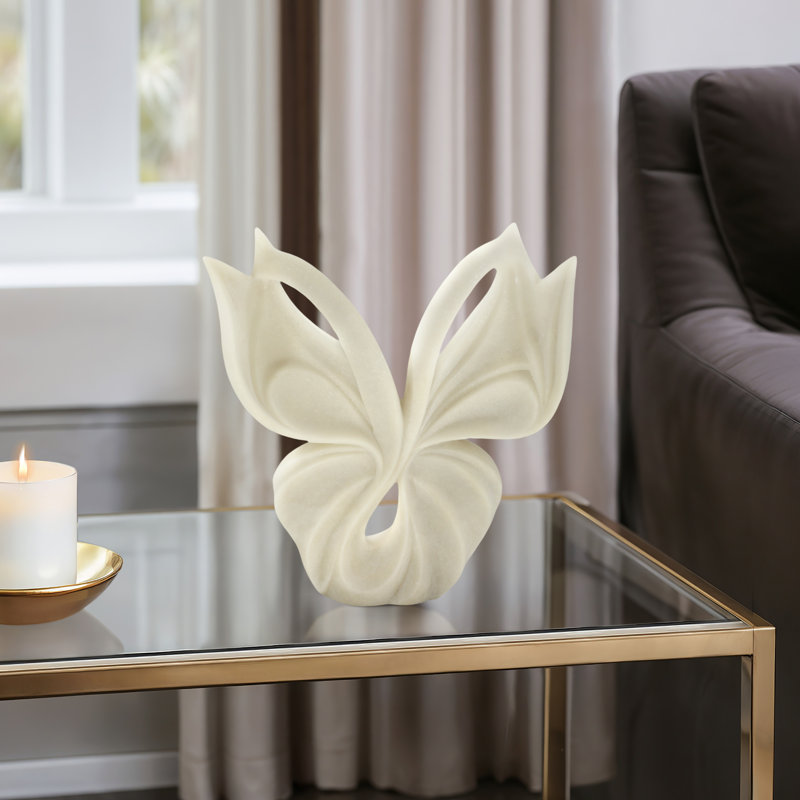 Sagebrook Home 16" Renfe Large Quartz Resin Butterfly Statuary