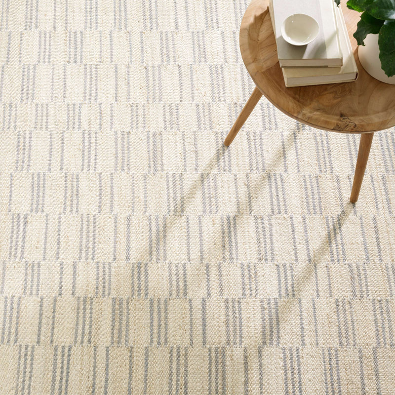 Leni Pewter Blue Handwoven Jute Rug, Rectangle 3' x 5'