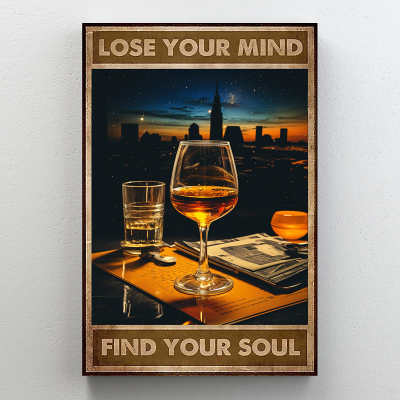 «Jator Wine Lose Your Mind», reproduction d'art rectangulaire sur toile tendue sur toile tendue