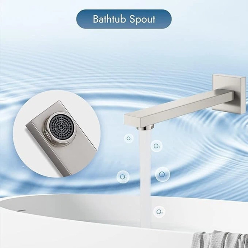 Système de robinet de douche à DEL 16 "x 32" en nickel brossé avec douchette à jet de pluie avec douchette et douchette
