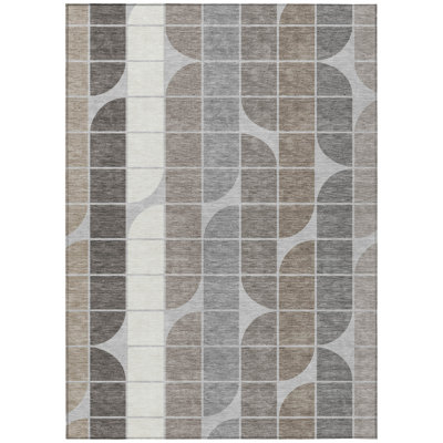 Machine Washable Indoor/Outdoor Chantille ACN2418 Mid-Century Modern Rug