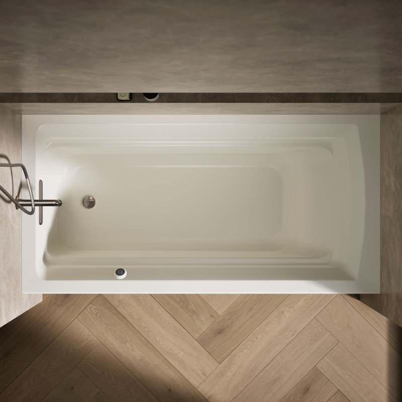 Archer® 72" x 36" Soaking Bathtub, Biscuit, Left