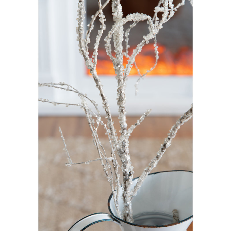 Faux Iced Twig Branch   Set of 6   32"   White