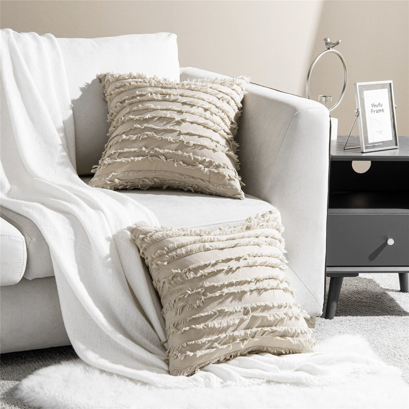 Housse de coussin carrée, Kaki, H 18 po x l 18 po