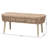Halifax Accent Bench with Natural Kubu Rattan & Grey Acacia Wood, 17.86" H X 43.47" W X 16.75" D