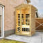 Sauna extérieur Brennor pour 2 personnes avec chauffage infrarouge lointain et fabrication en vieux sapin