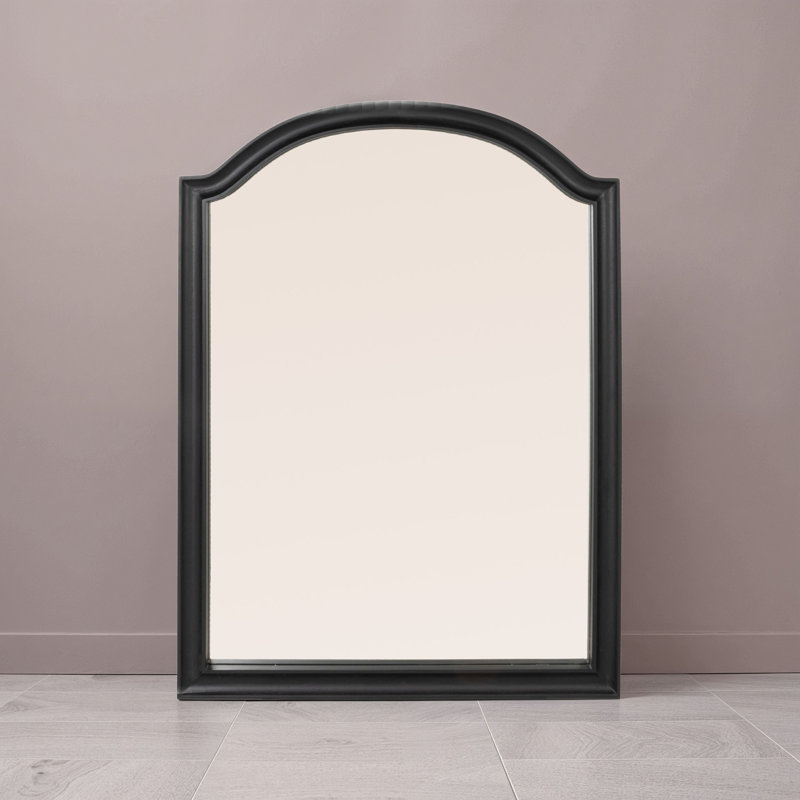 Ophelia Arched Mango Wood Wall Mirror, Black