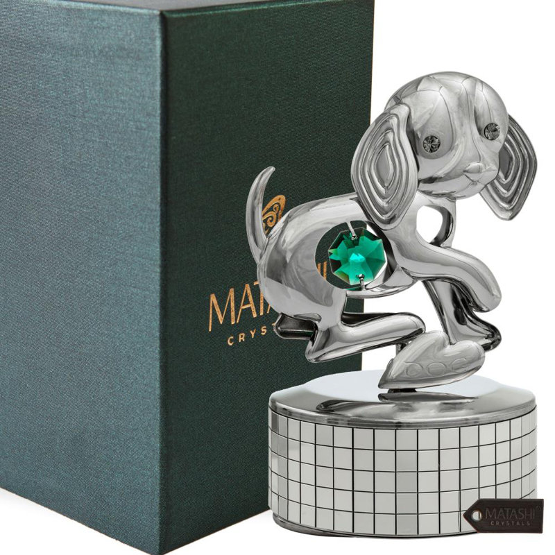 Boîte à musique Puppy Dog jouant figurine, Argent