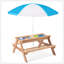 Table de pique-nique en bois pour enfants 3 en 1 avec parasol, sable convertible et wate, gris ASTM et CPSIA-1273545972