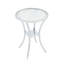 Table de bar en acier inoxydable avec plateau en verre trempé et base plaquée en chrome