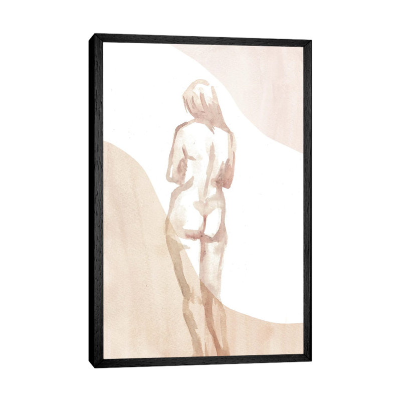 Nude Woman I by Whales Way - Painting on Canvas, 101.6cm H x 66.04cm W x 3.81cm D, Black Framed
