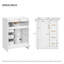 Meuble-lavabo 24 po avec lavabo intégré en céramique, meuble-lavabo simple avec 1 porte et 3 tiroirs pour salle de bain petite et moyenne, blanc