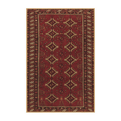 Tapis oriental en laine / polyester tissé à la machine Nylyn en brun / noir