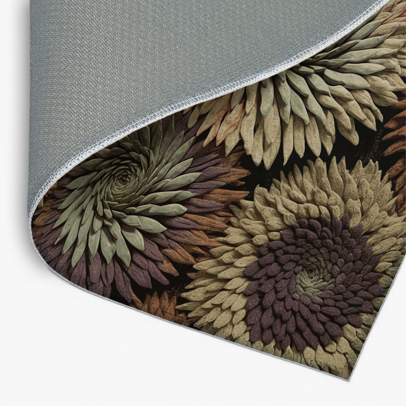 Tapis d'intérieur et d'extérieur brun Botanical, Rectangulaire 8 pi x 10 pi