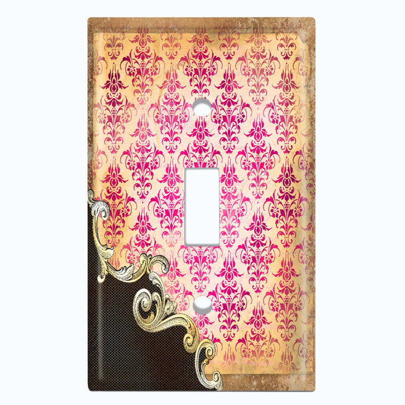Plaque murale d'interrupteur à bascule Damask Frame