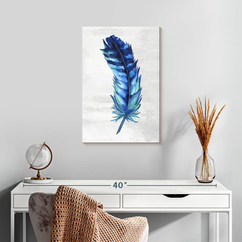 Kerner Indigo Feathers I, 24" H x 16" W