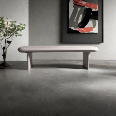 Banc rembourré en cuir Tamisha