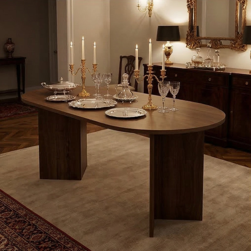 Aveline 71" Oval Multipurpose Dining And Conference Table, Dark Brown